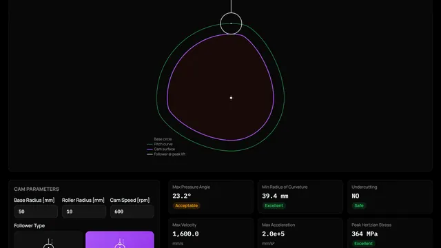 Cam Profile Designer preview