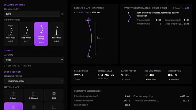 Column Buckling Calculator preview