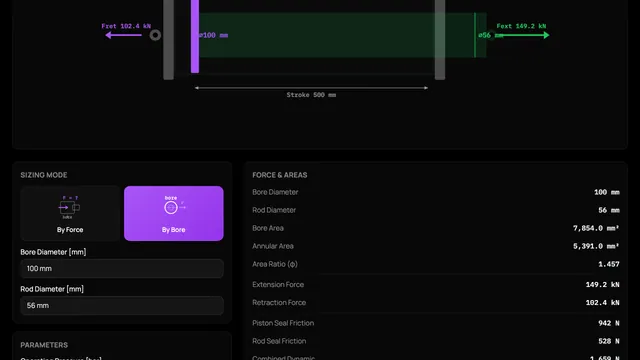Hydraulic Cylinder Calculator preview