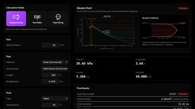 Pipe Flow Calculator preview